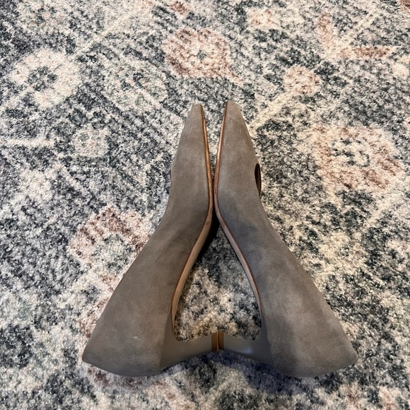 M.M. Lafleur Lillian Suede Heel 37 7 Gray Pump Point Toe Academia MM Lafler - Picture 4 of 7